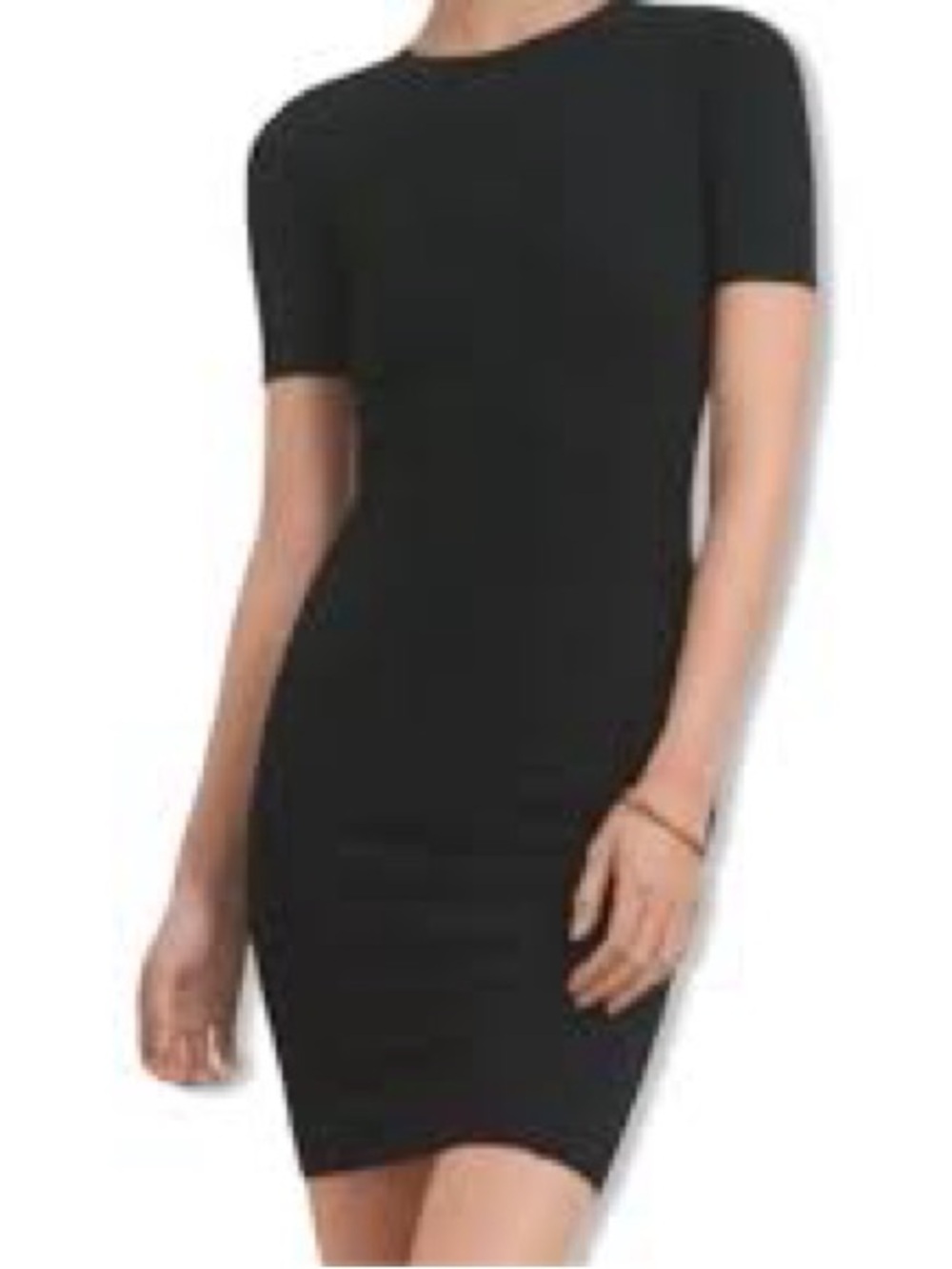 Aritzia Wilfred Mignonne Dress Black Jacquard Sheath Short Sleeve XXS $125 - Picture 1 of 11